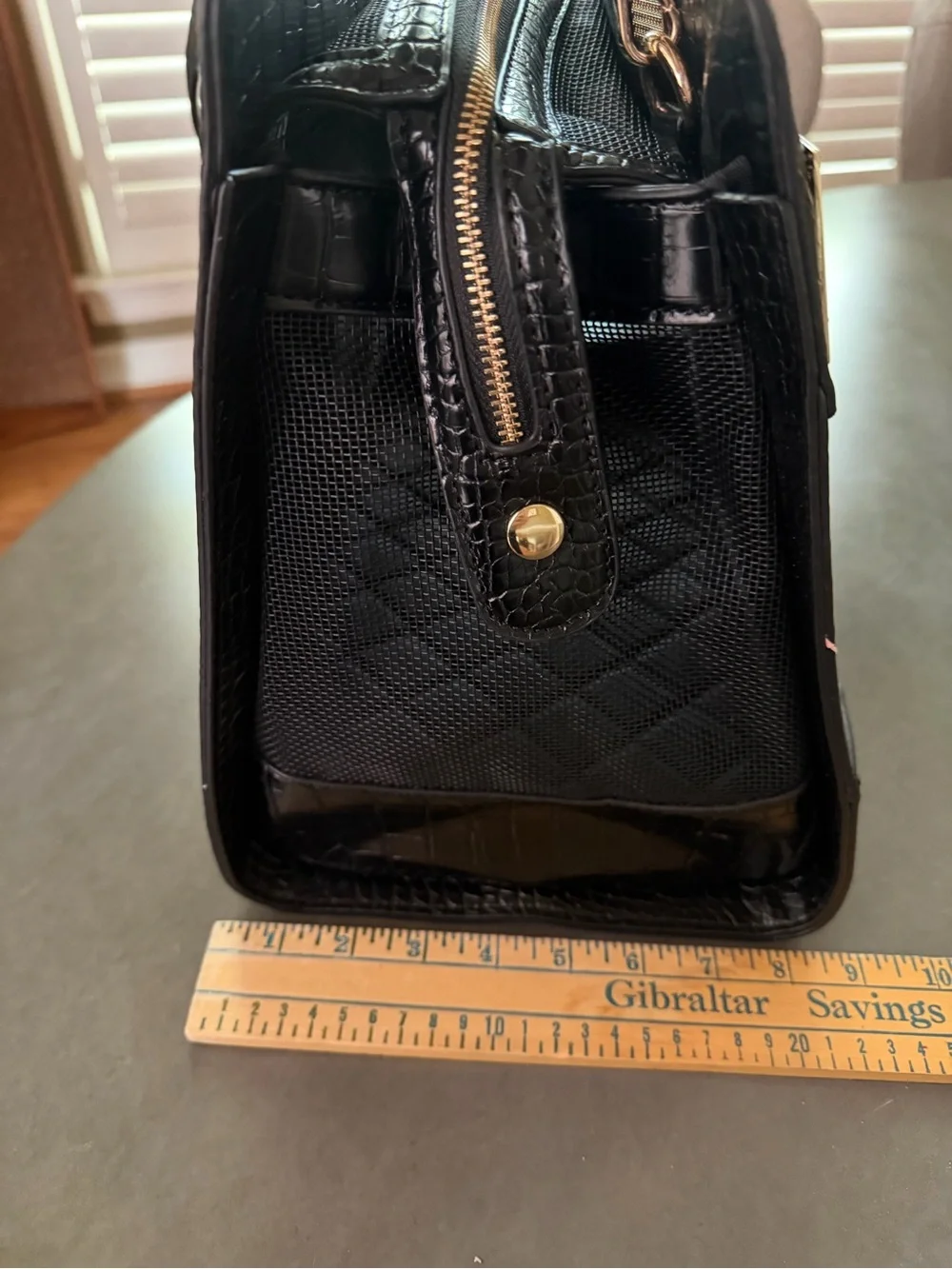 Black Croc Embossed Luxury Pet Carrier NWT